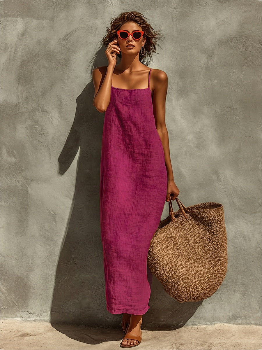 Aitana | Vestido Largo Casual Tirantes Mujer Escote Cuadrado
