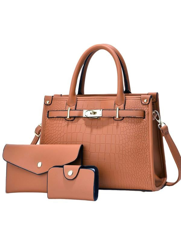 Olga | Conjunto de Bolso de Mano Mujer Estampado Cocodrilo con Bandolera