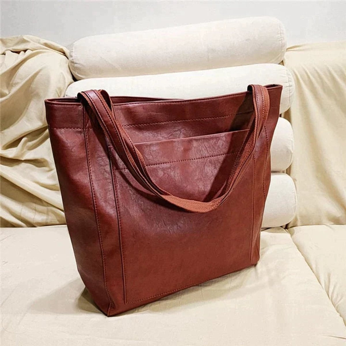 Pilar | Tote Bag de Cuero Mujer Bolso Shopper Grande