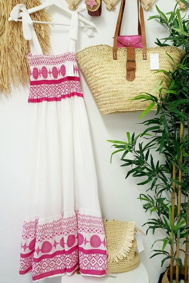 Rebeca | Vestido Largo Boho Mujer Escote Cuadrado Tirantes Atados