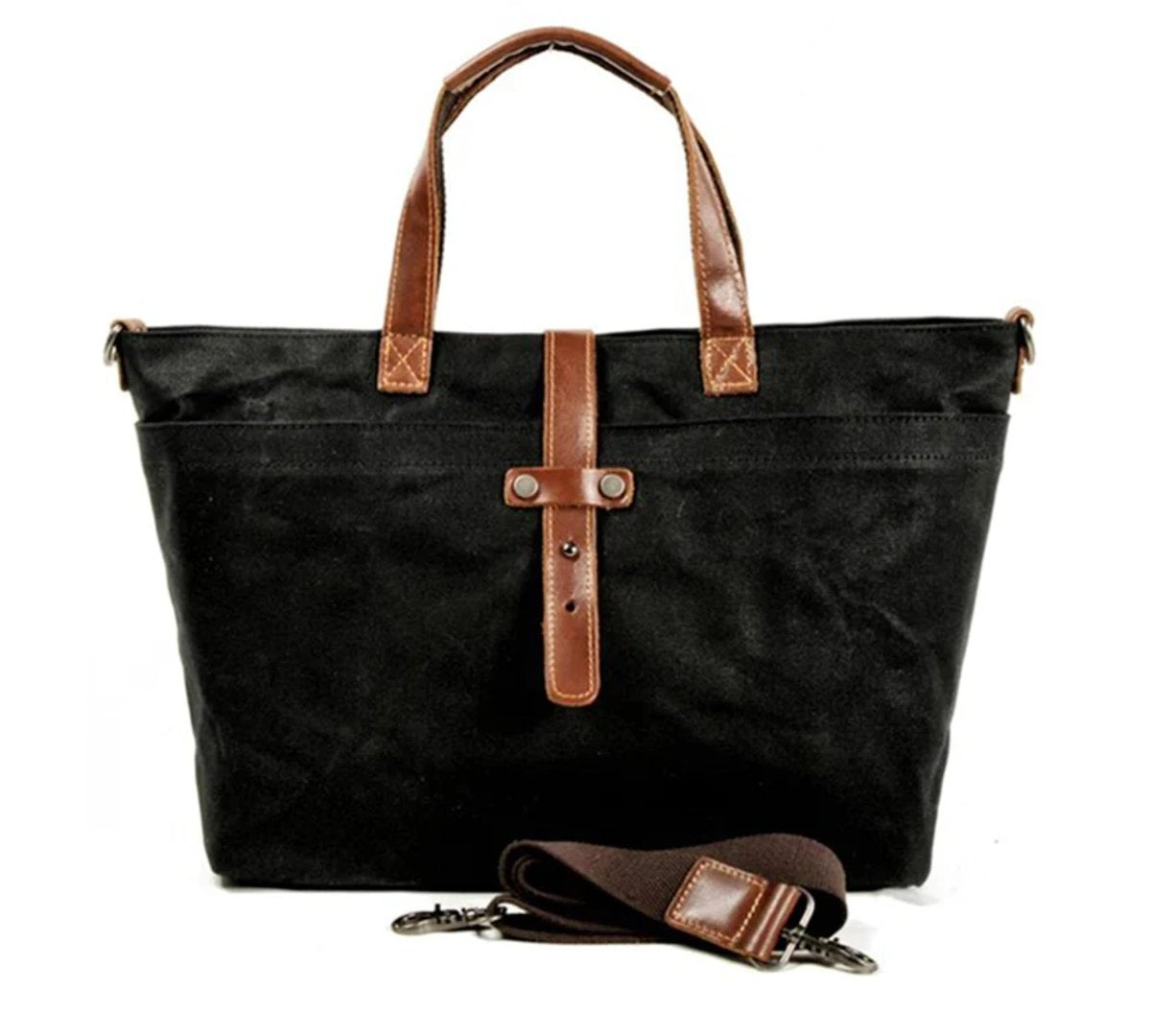 Triana | Tote Bag de Lona Encerada con Detalles de Cuero Mujer Bandolera