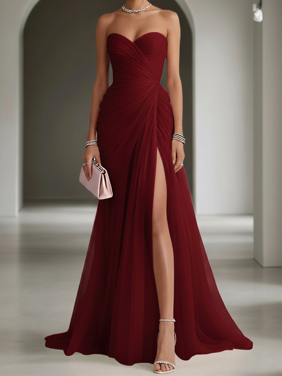 Ariadna | Vestido Largo de Fiesta con Drapeado y Abertura Lateral