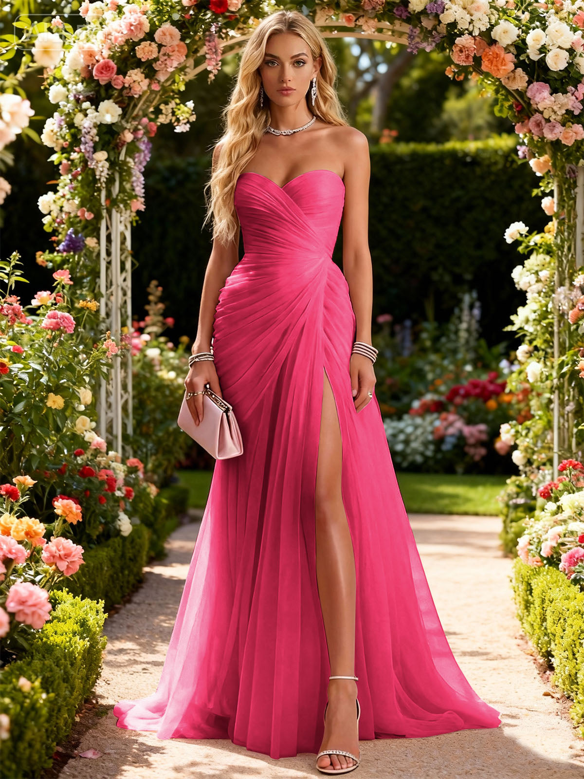 Ariadna | Vestido Largo de Fiesta con Drapeado y Abertura Lateral