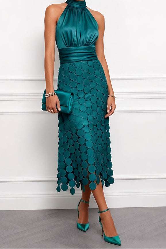 Sabina | Vestido Midi de Ceremonia con Escote Halter
