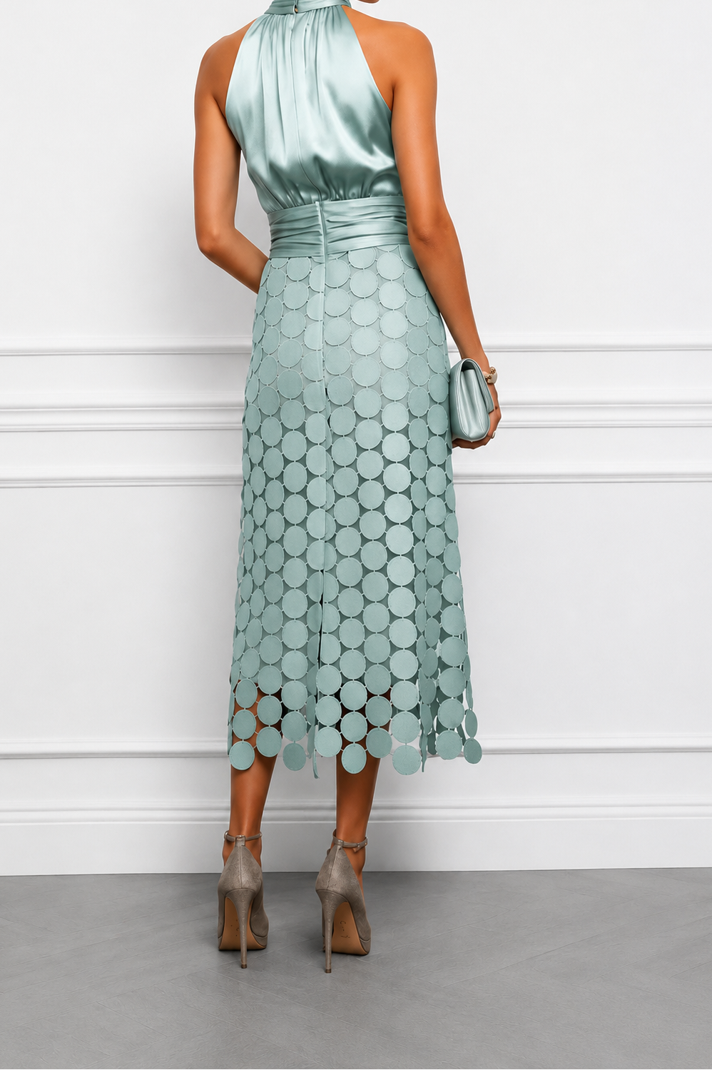 Sabina | Vestido Midi de Ceremonia con Escote Halter