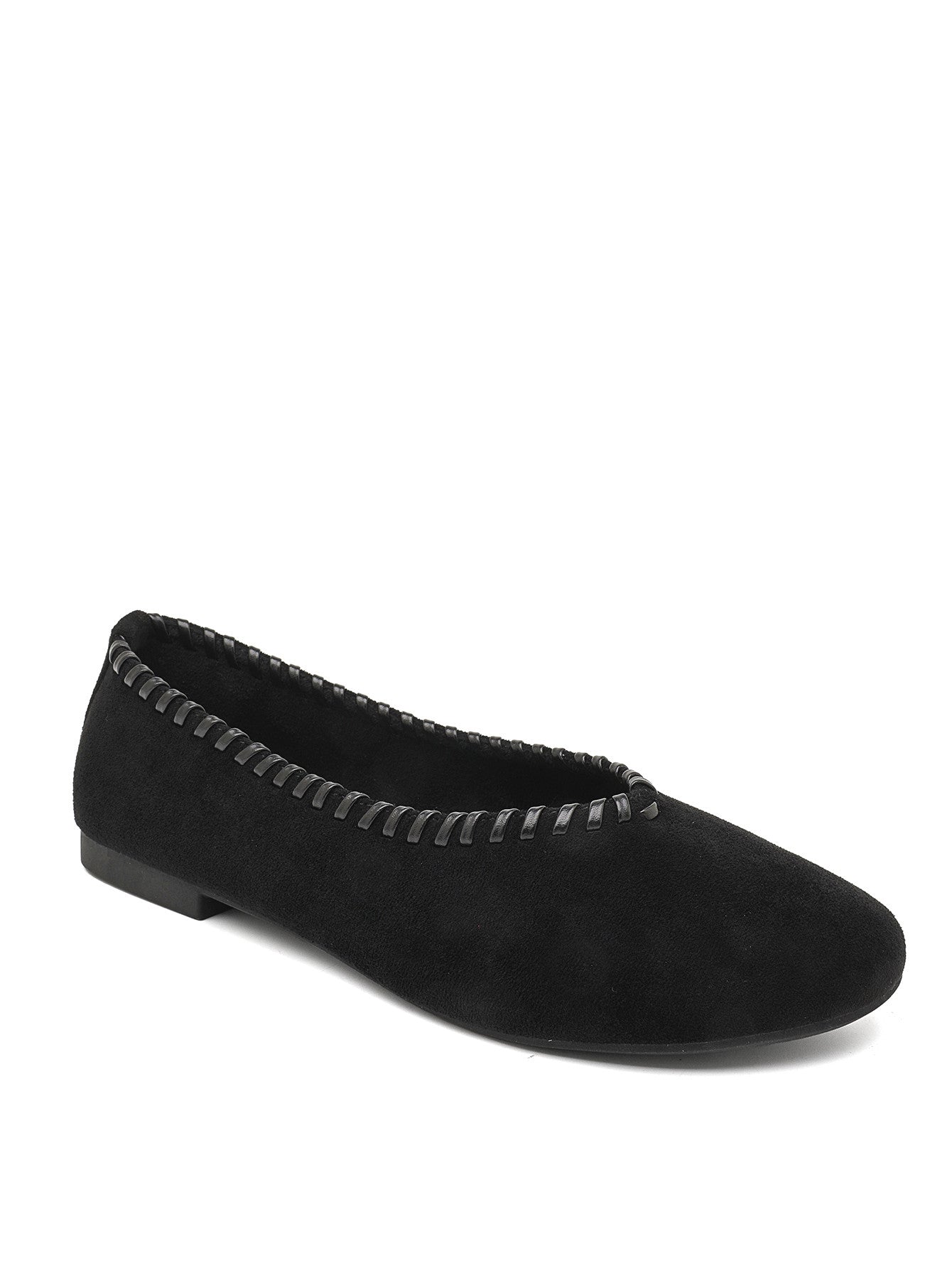 SIENA | MOCASINES PLANOS MUJER NEGROS ANTELINA COSTURA VISTA