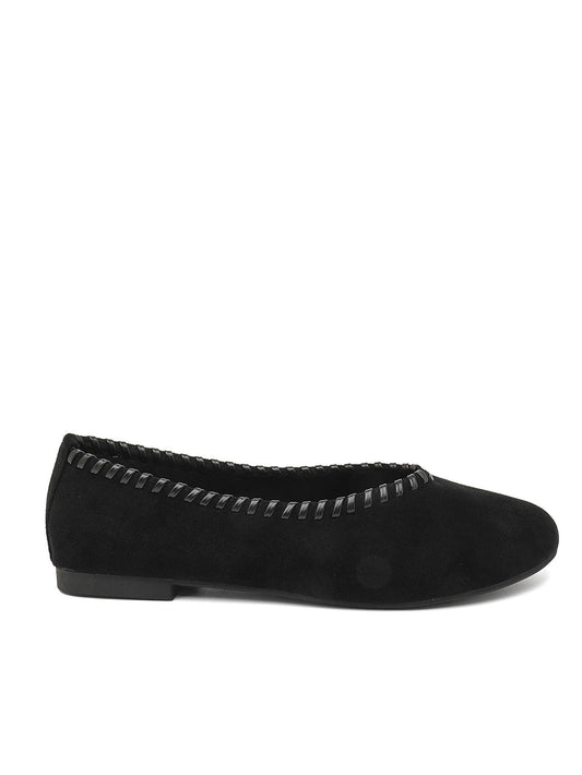 SIENA | MOCASINES PLANOS MUJER NEGROS ANTELINA COSTURA VISTA