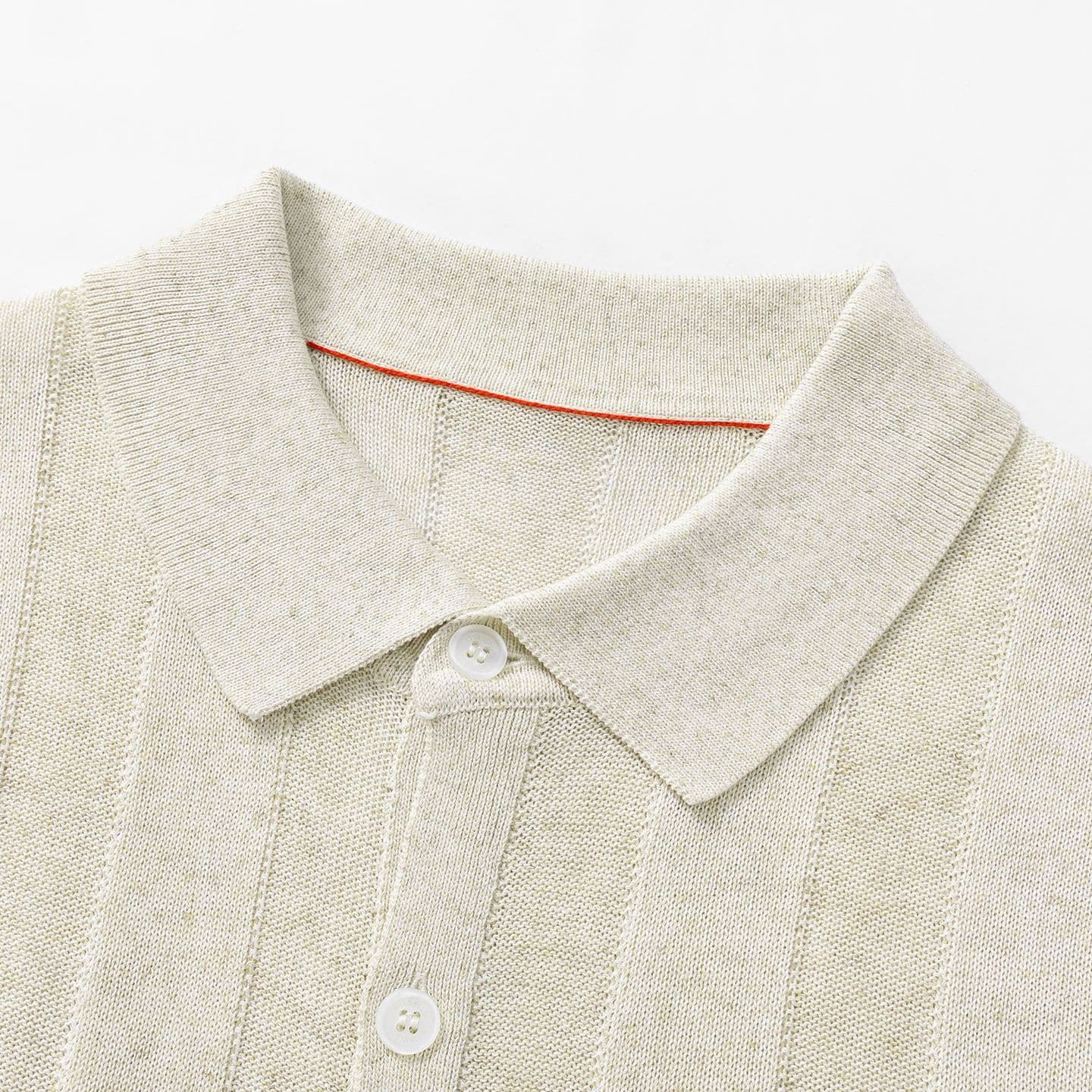 ALASSIO | POLO HOMBRE DE LINO CANALÉ VERTICAL CON BOTONES
