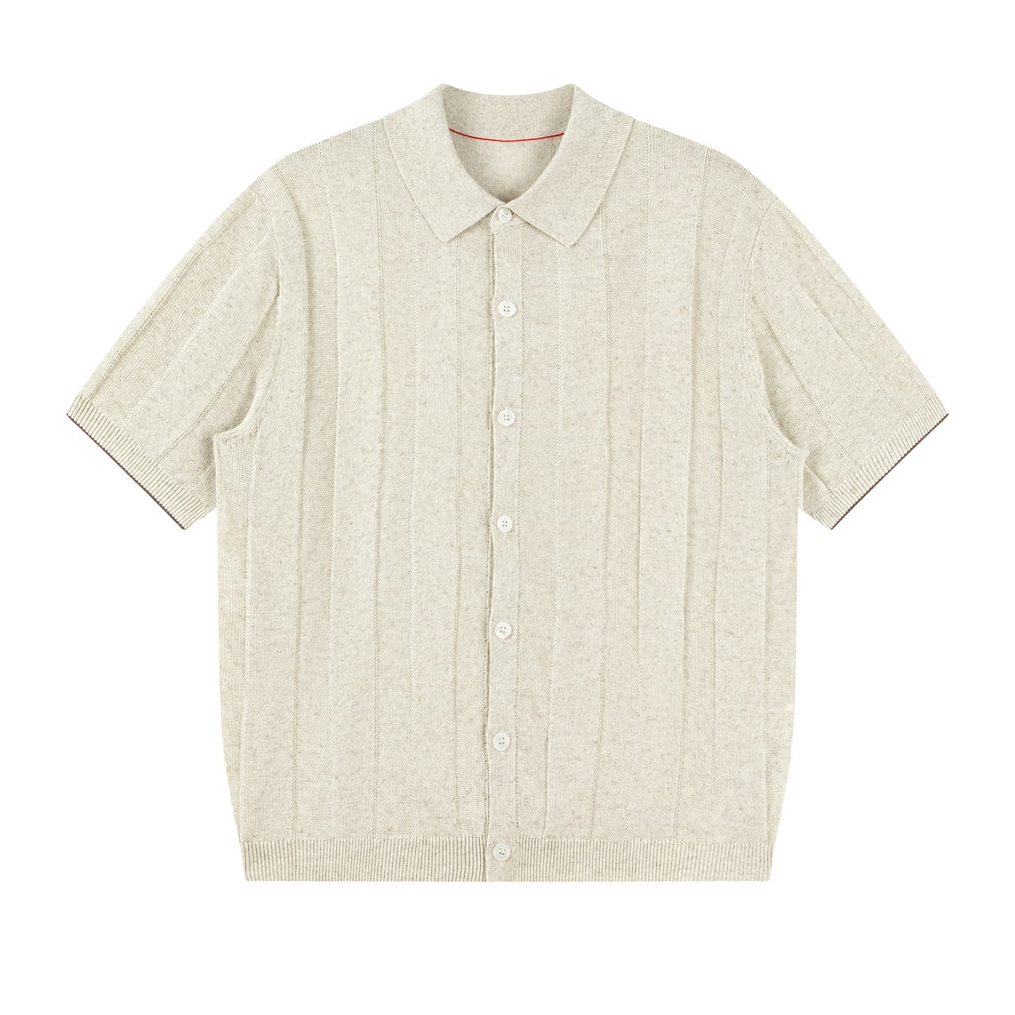 ALASSIO | POLO HOMBRE DE LINO CANALÉ VERTICAL CON BOTONES