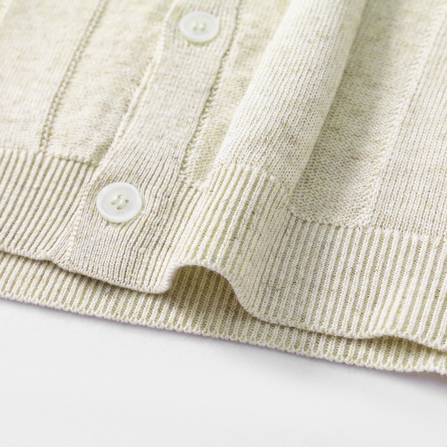 ALASSIO | POLO HOMBRE DE LINO CANALÉ VERTICAL CON BOTONES