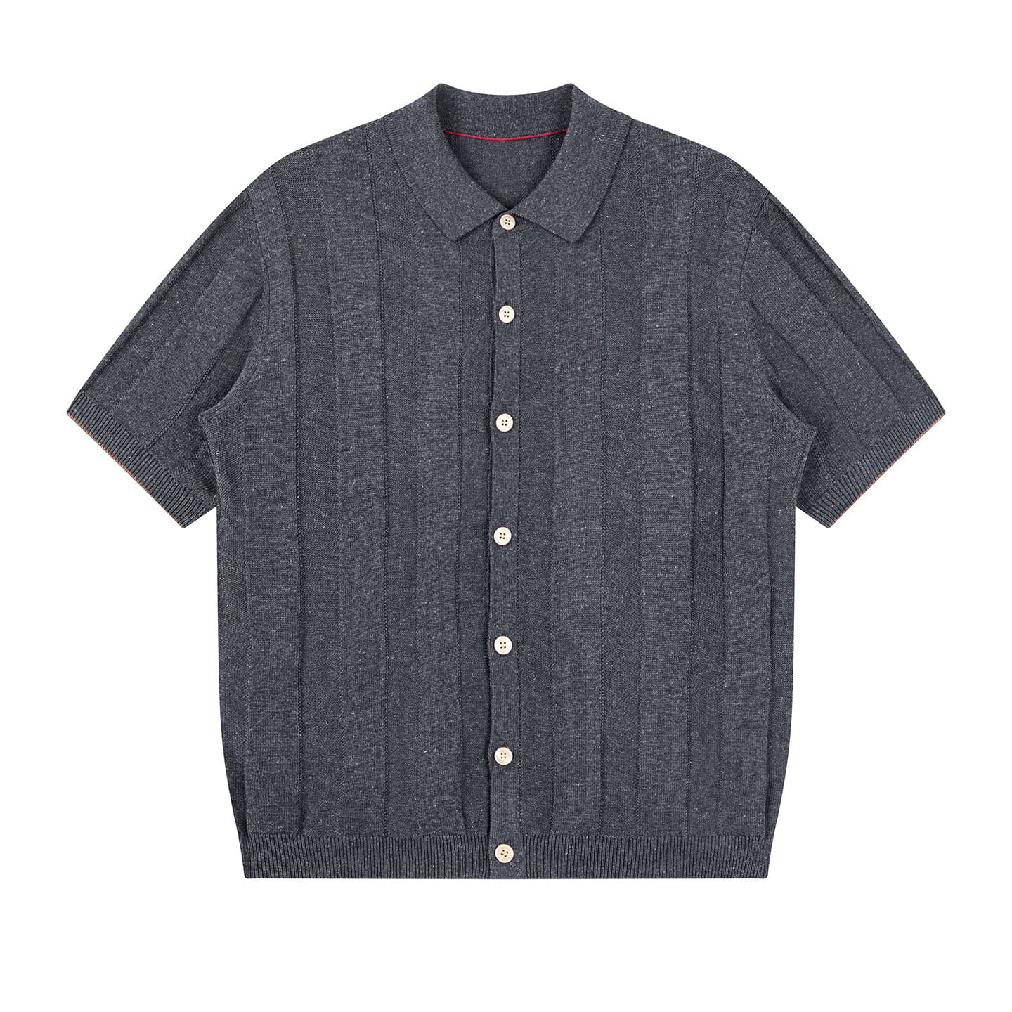 ALASSIO | POLO HOMBRE DE LINO CANALÉ VERTICAL CON BOTONES