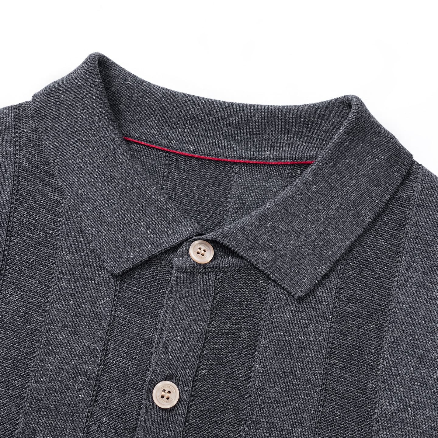 ALASSIO | POLO HOMBRE DE LINO CANALÉ VERTICAL CON BOTONES