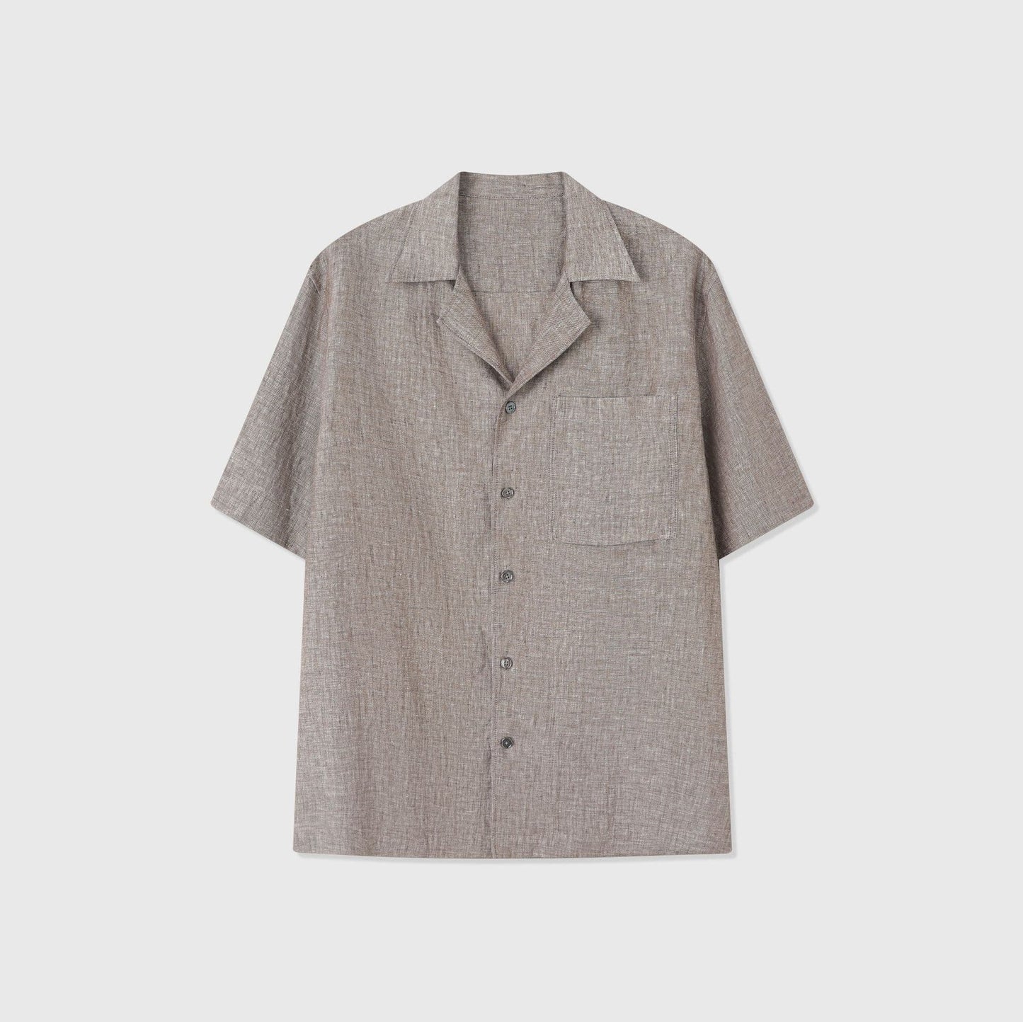 PONZA | CAMISA HOMBRE 100% LINO CUELLO CAMPERO CON BOLSILLO