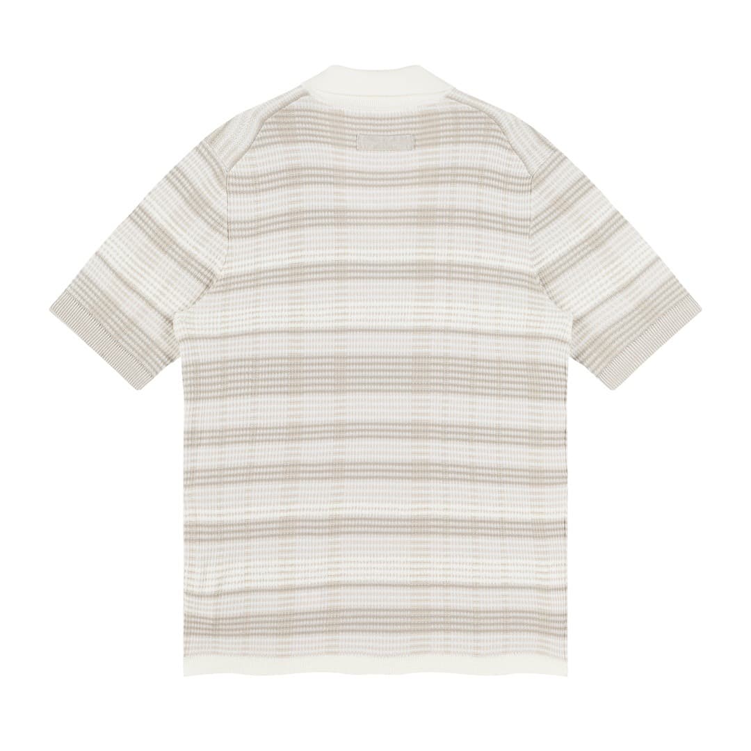 PRAIANO | POLO HOMBRE DE ALGODÓN RAYAS CUELLO ABIERTO