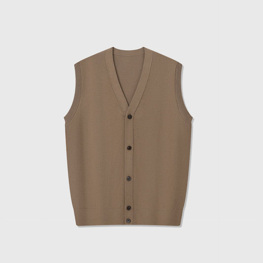 ALDWYN | CHALECO HOMBRE DE PUNTO DE LANA CUELLO PICO BOTONES