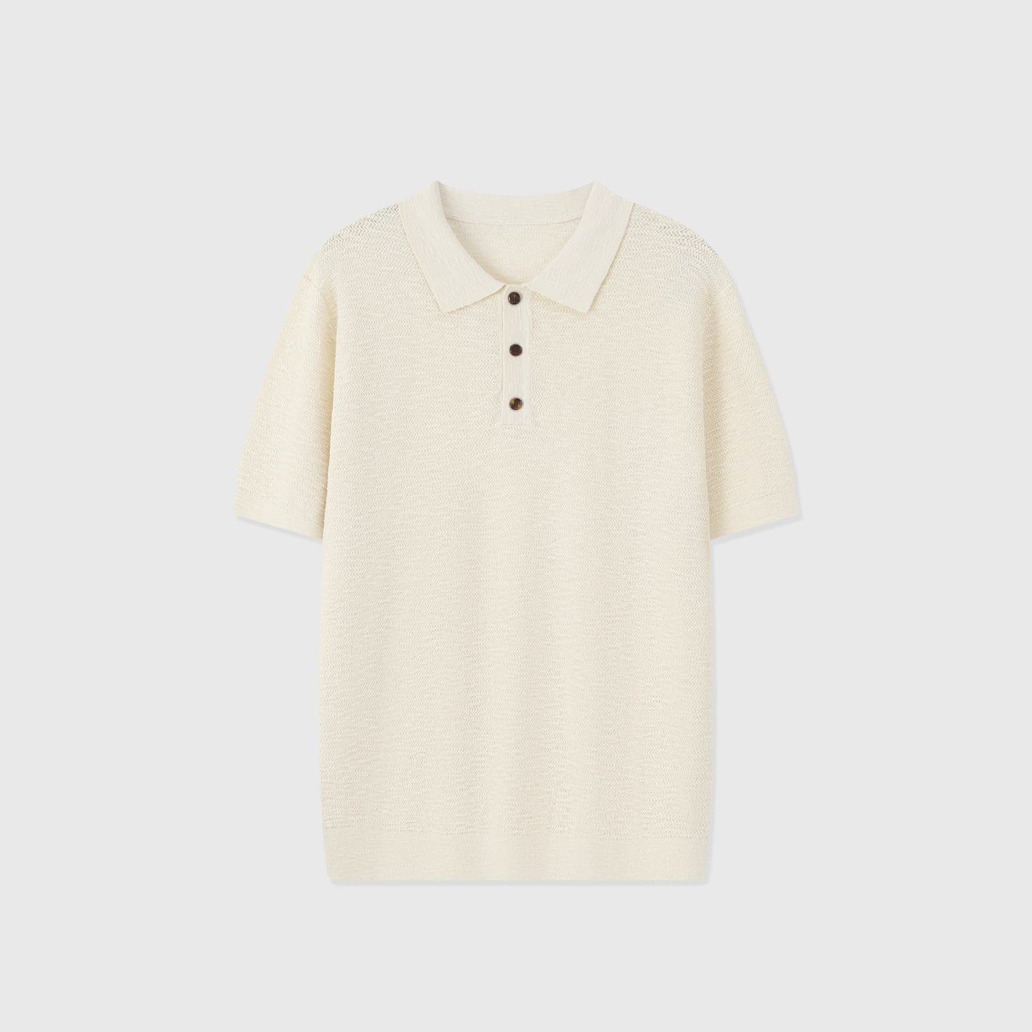 CORTONA | POLO HOMBRE PUNTO ESPIGA BOTONES EFECTO ASTA