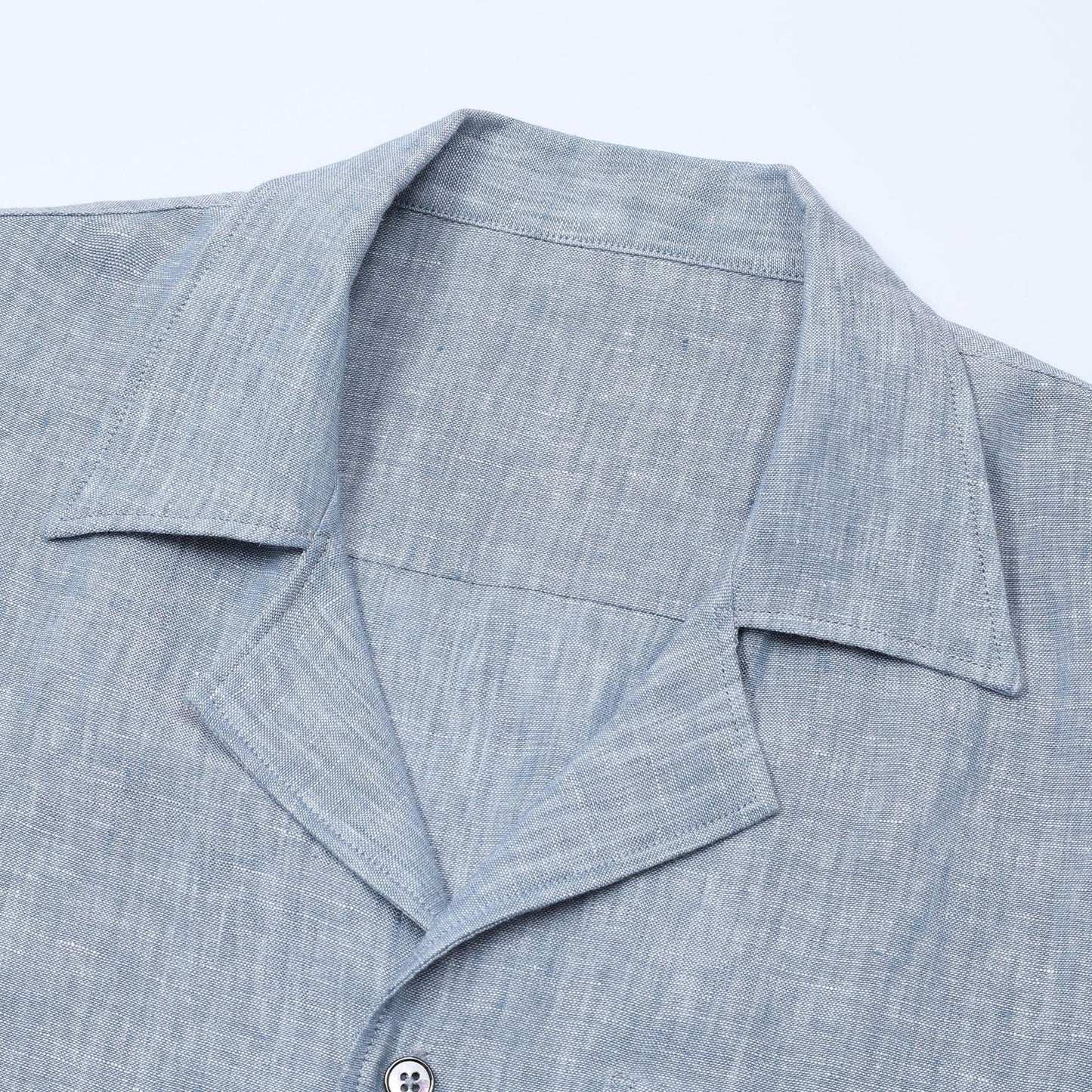PONZA | CAMISA HOMBRE 100% LINO CUELLO CAMPERO CON BOLSILLO