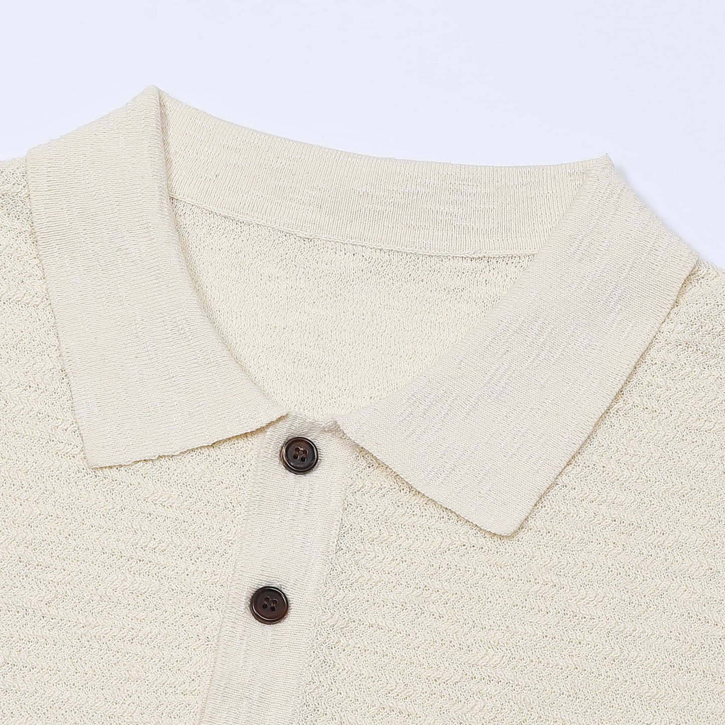 CORTONA | POLO HOMBRE PUNTO ESPIGA BOTONES EFECTO ASTA