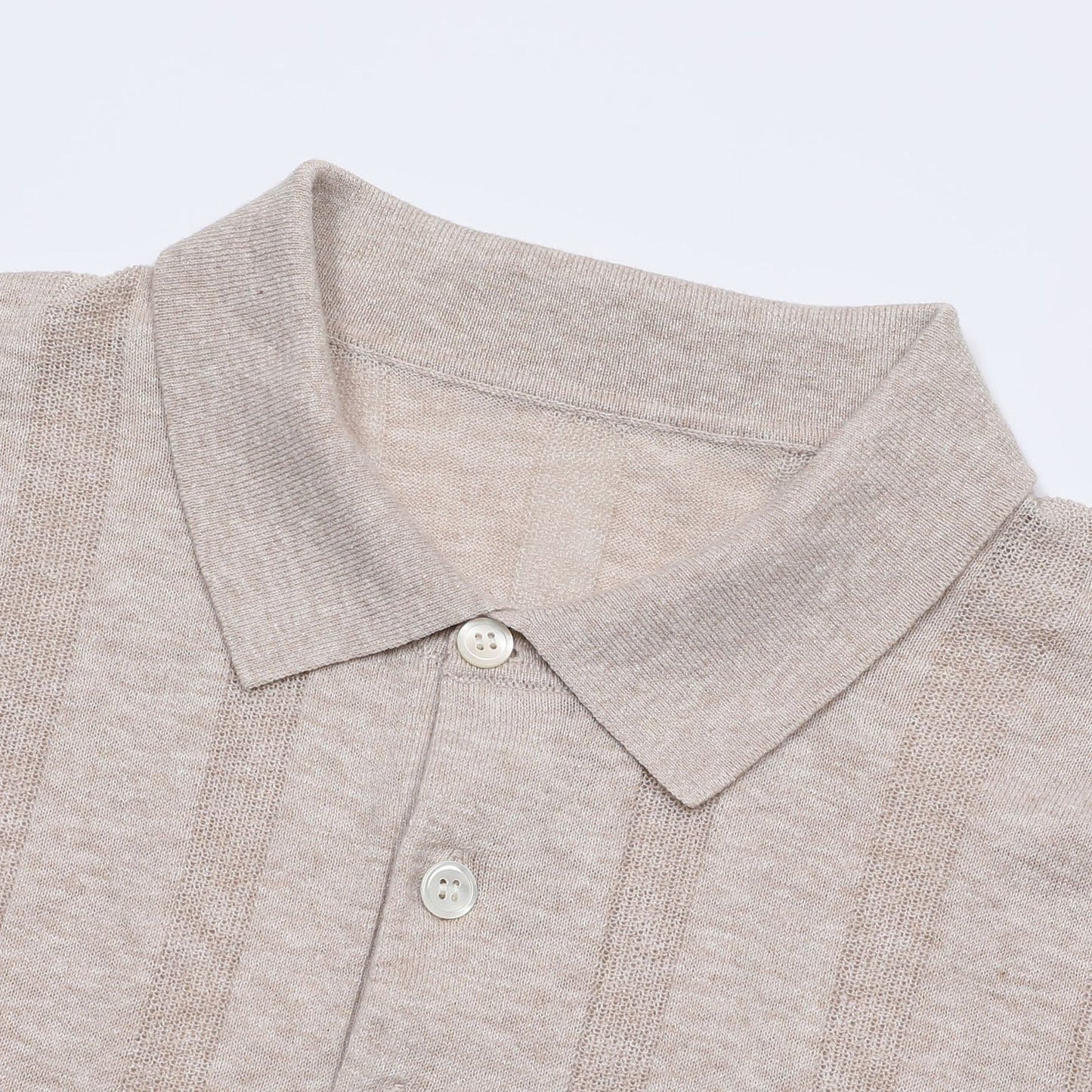VARENNA | POLO HOMBRE DE LINO CANALÉ FINO TRES BOTONES