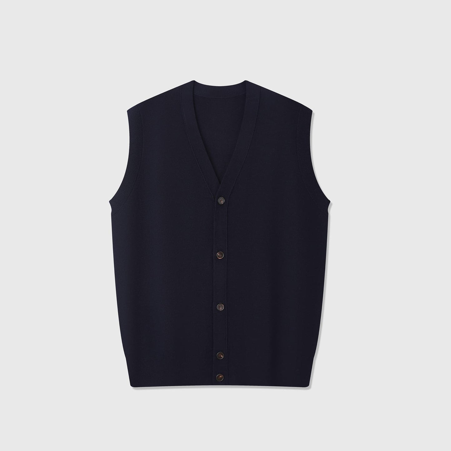 ALDWYN | CHALECO HOMBRE DE PUNTO DE LANA CUELLO PICO BOTONES