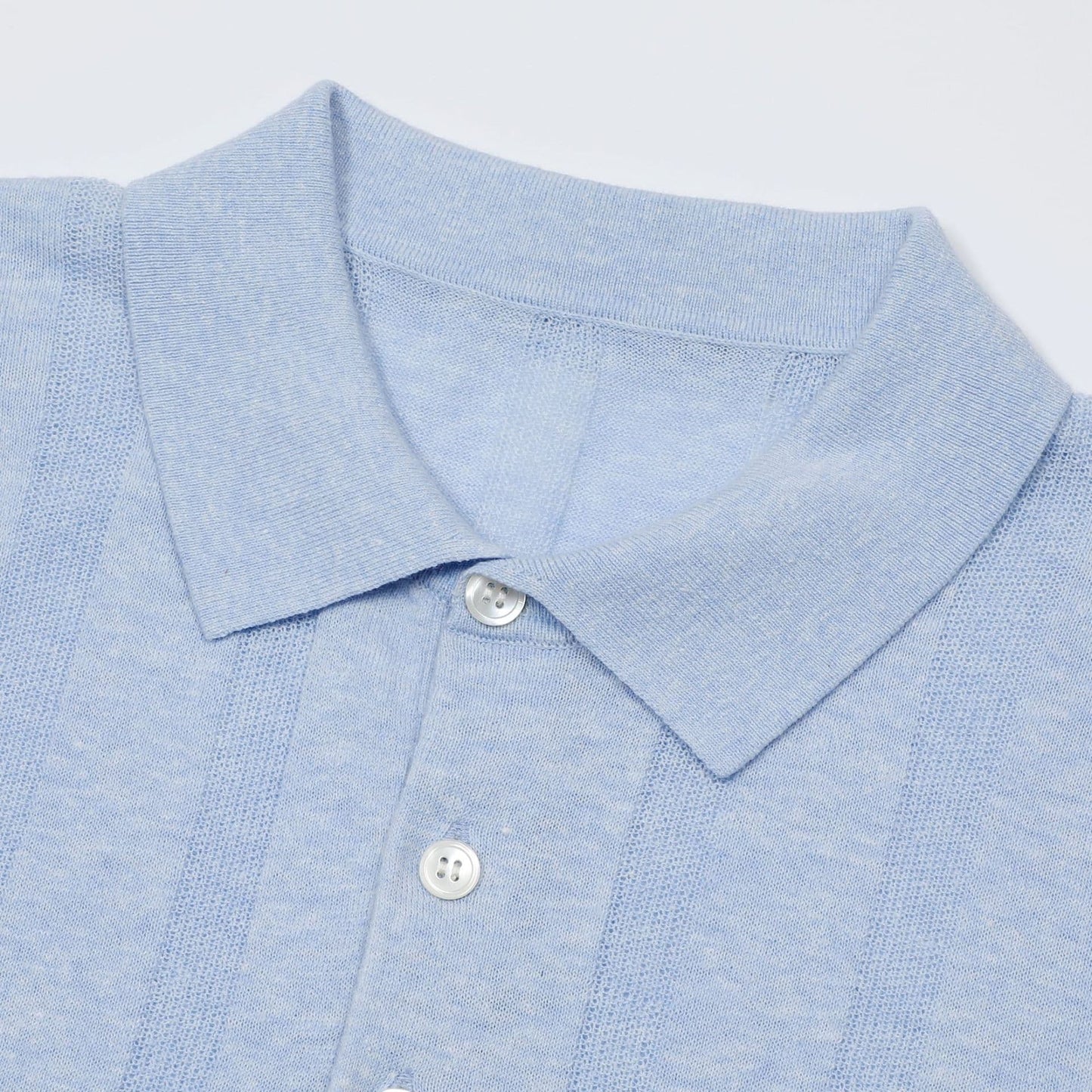 VARENNA | POLO HOMBRE DE LINO CANALÉ FINO TRES BOTONES