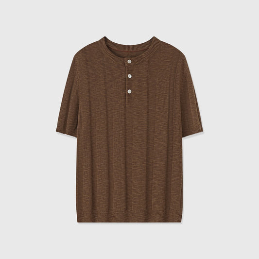 SORRENTO | JERSÉY HOMBRE CUELLO HENLEY PUNTO TRENZADO CANALÉ