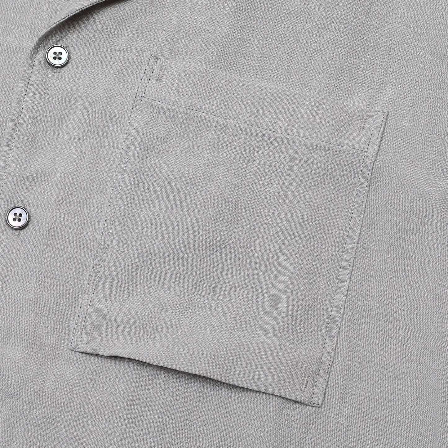 PONZA | CAMISA HOMBRE 100% LINO CUELLO CAMPERO CON BOLSILLO