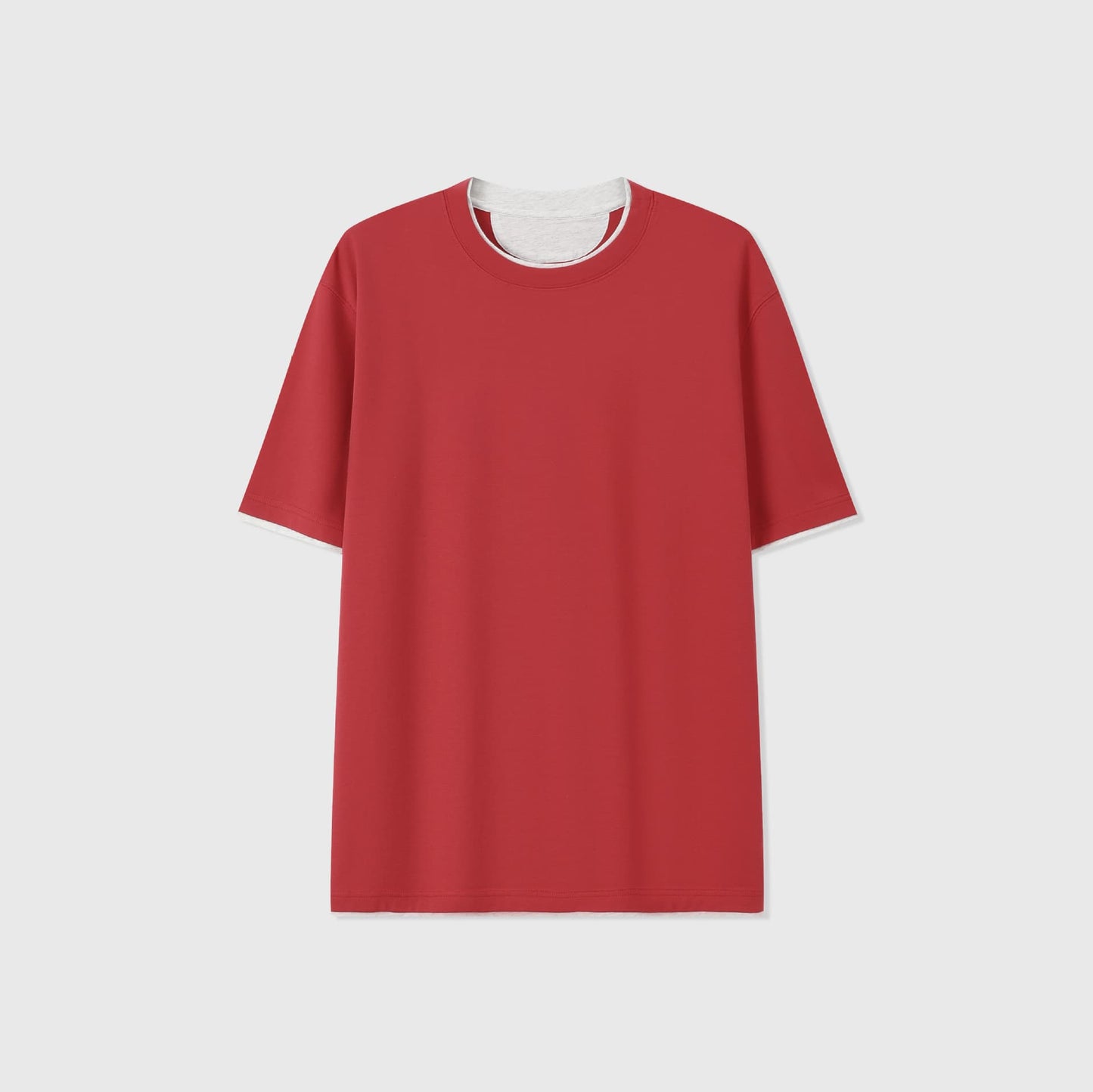 LERICI | CAMISETA HOMBRE DOBLE CAPA CUELLO Y BAJO EN CONTRASTE