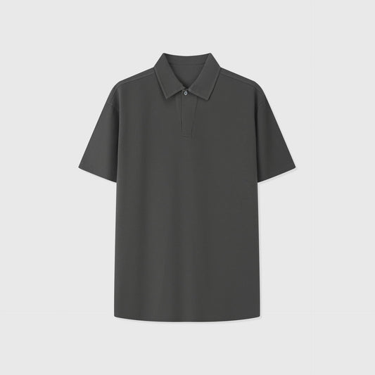 LIPARI | POLO HOMBRE DE ALGODÓN PIQUÉ UN BOTÓN CUELLO CANALÉ