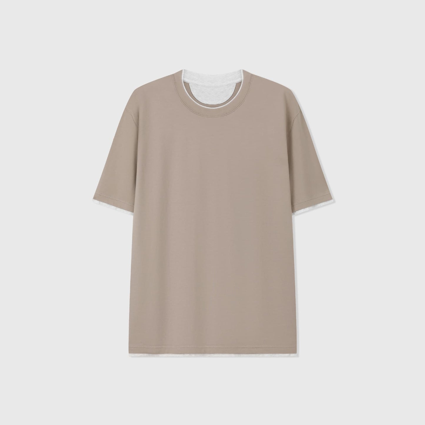 LERICI | CAMISETA HOMBRE DOBLE CAPA CUELLO Y BAJO EN CONTRASTE