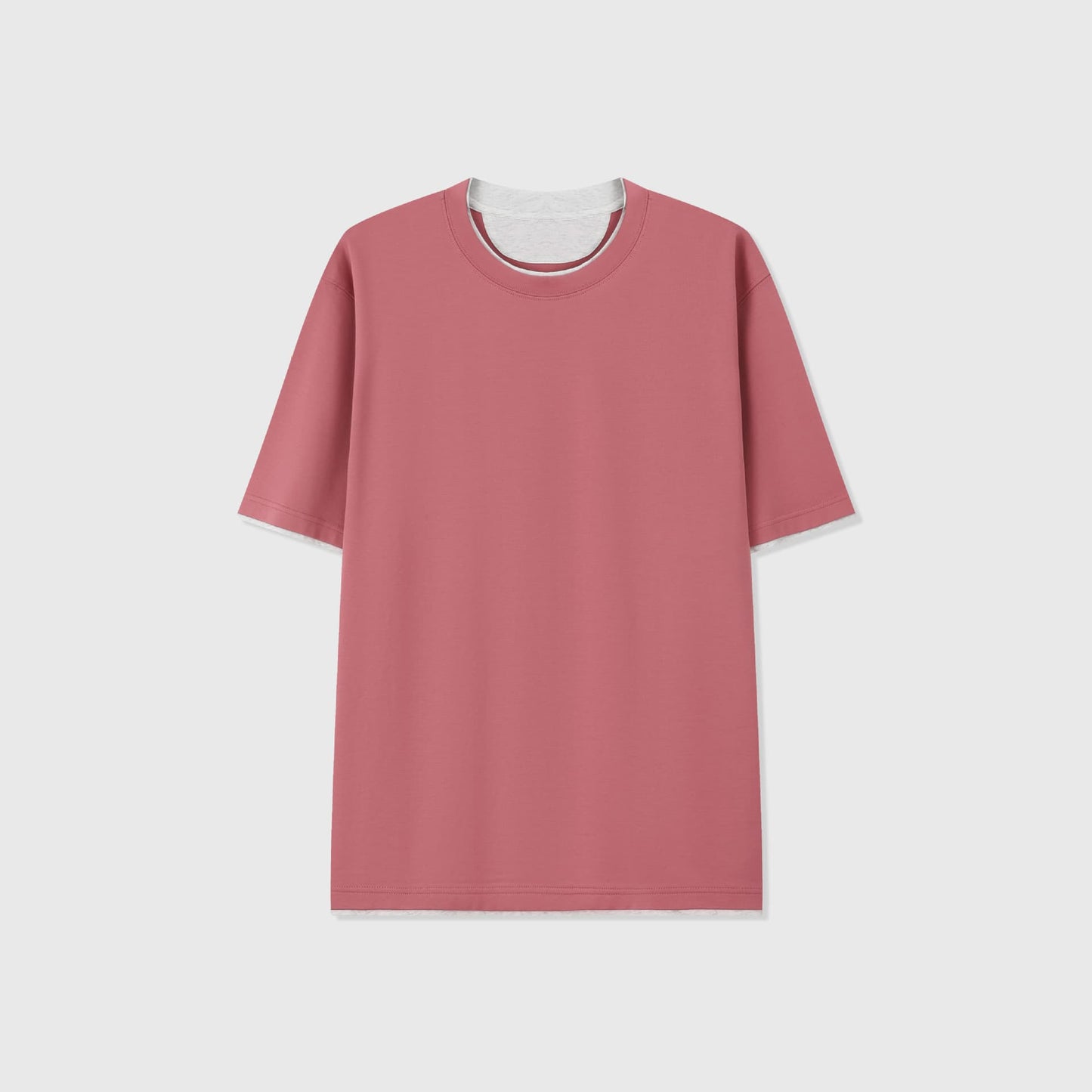 LERICI | CAMISETA HOMBRE DOBLE CAPA CUELLO Y BAJO EN CONTRASTE