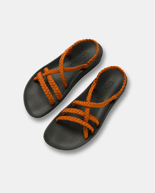 ELEVATE | SANDALIAS MUJER TERRACOTA TIRAS TRENZADAS ARCO ANATÓMICO