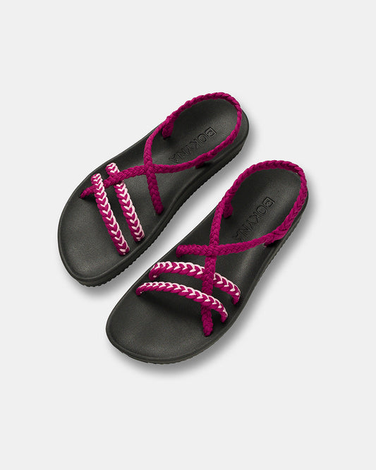 ELEVATE | SANDALIAS MUJER VIOLETA TIRAS TRENZADAS ARCO ANATÓMICO