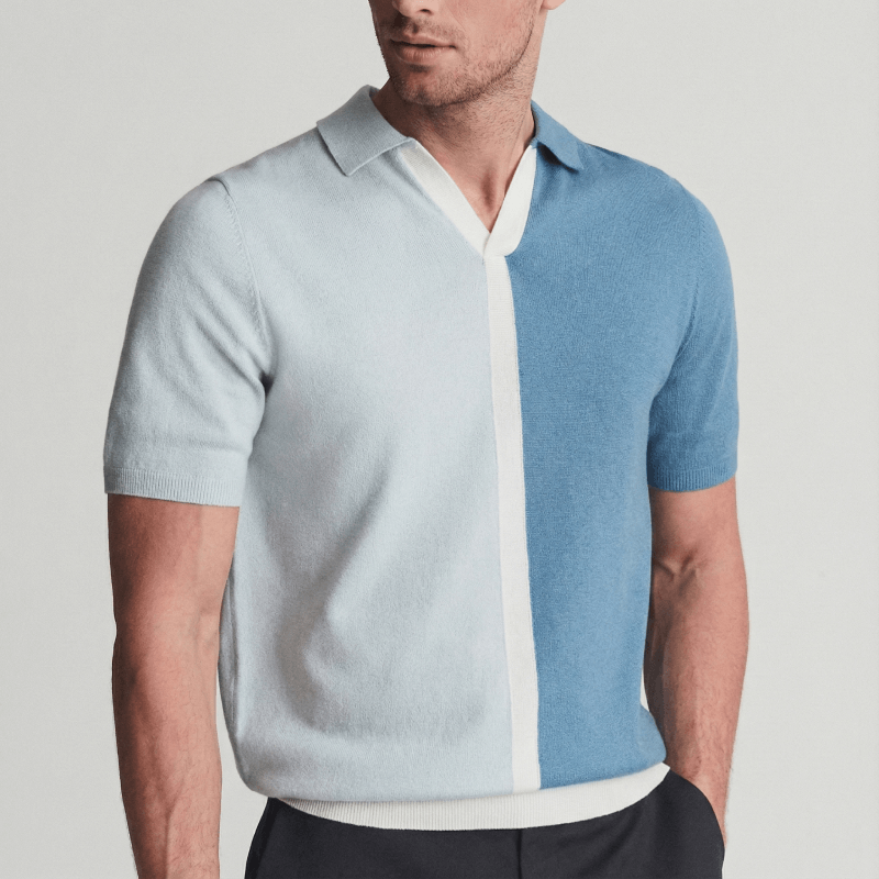 HARRINGTON | POLO HOMBRE DE PUNTO A RAYAS CUELLO LIMPIO