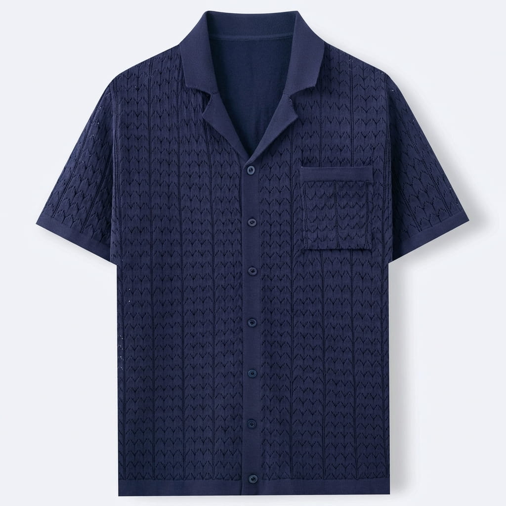 MARBELLA | POLO HOMBRE DE PUNTO JACQUARD CON BOLSILLO