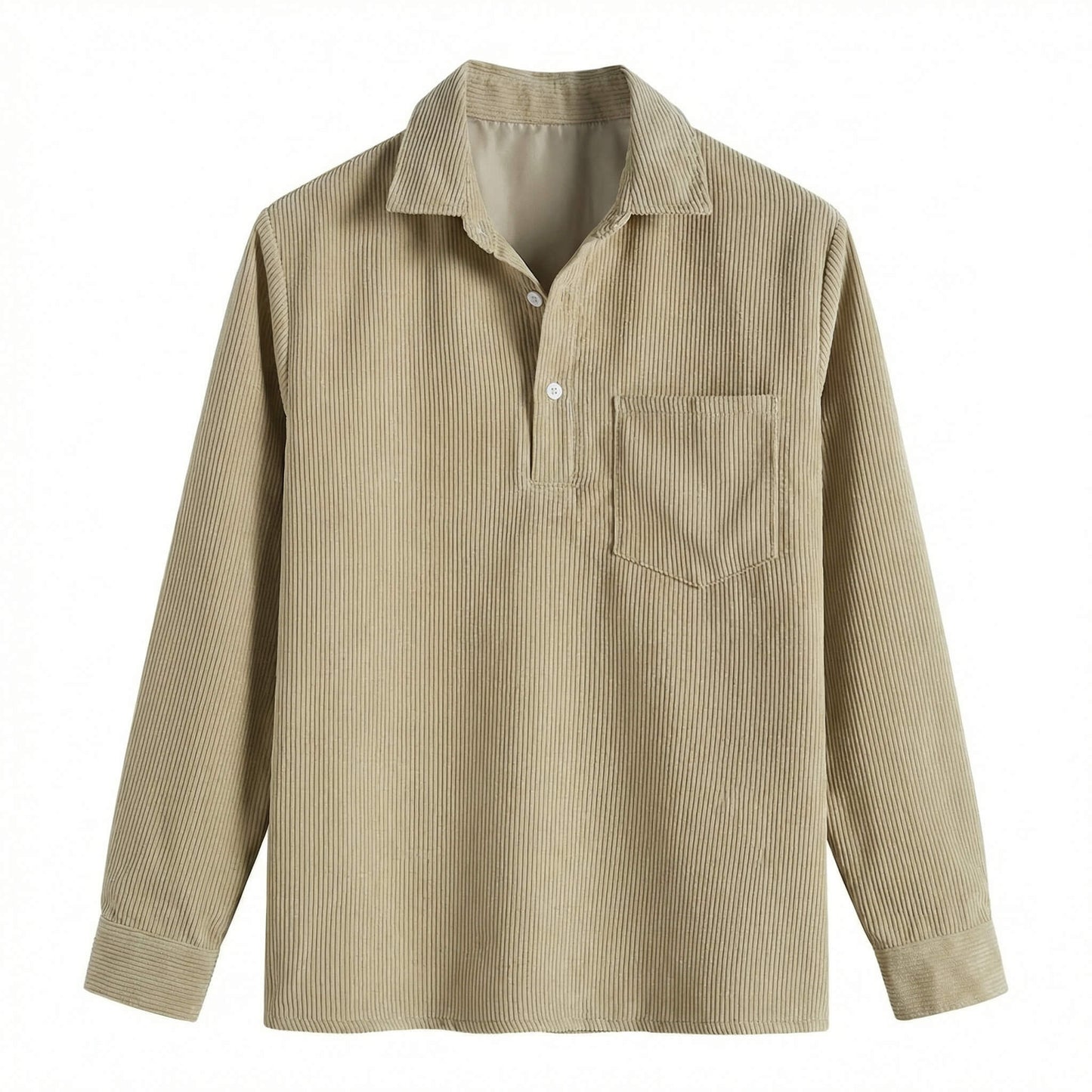 WELLINGTON | POLO HOMBRE MANGA LARGA TEXTURA PANA BOTONES