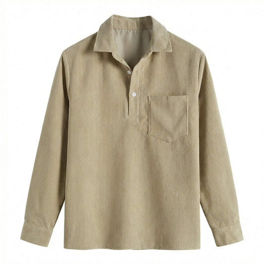 WELLINGTON | POLO HOMBRE MANGA LARGA TEXTURA PANA BOTONES
