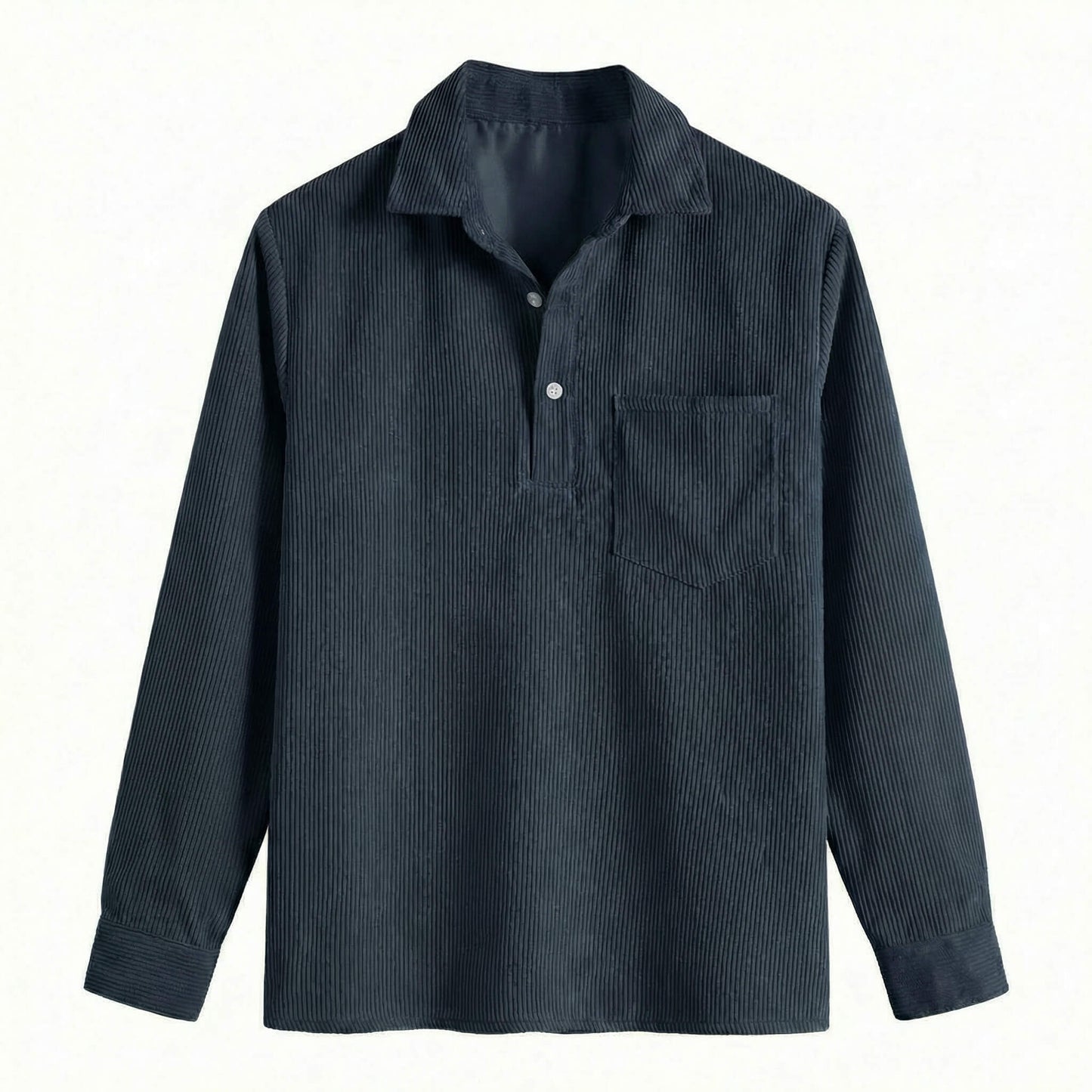 WELLINGTON | POLO HOMBRE MANGA LARGA TEXTURA PANA BOTONES