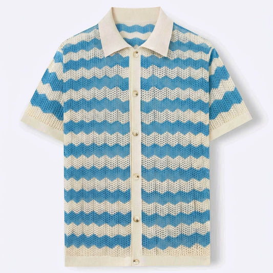 SAINT TROPEZ | CAMISA HOMBRE DE CROCHET LIGERA CON BOTONES