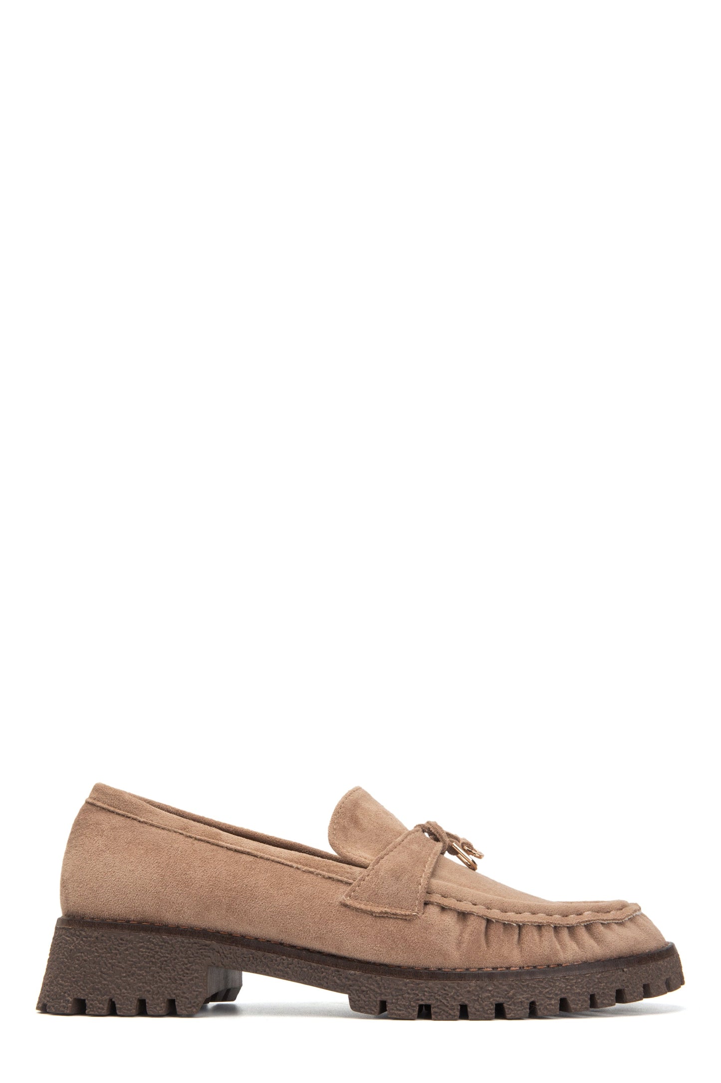 LAURA | MOCASINES MUJER TAUPE SUELA TRACK TACÓN 3,5 CM