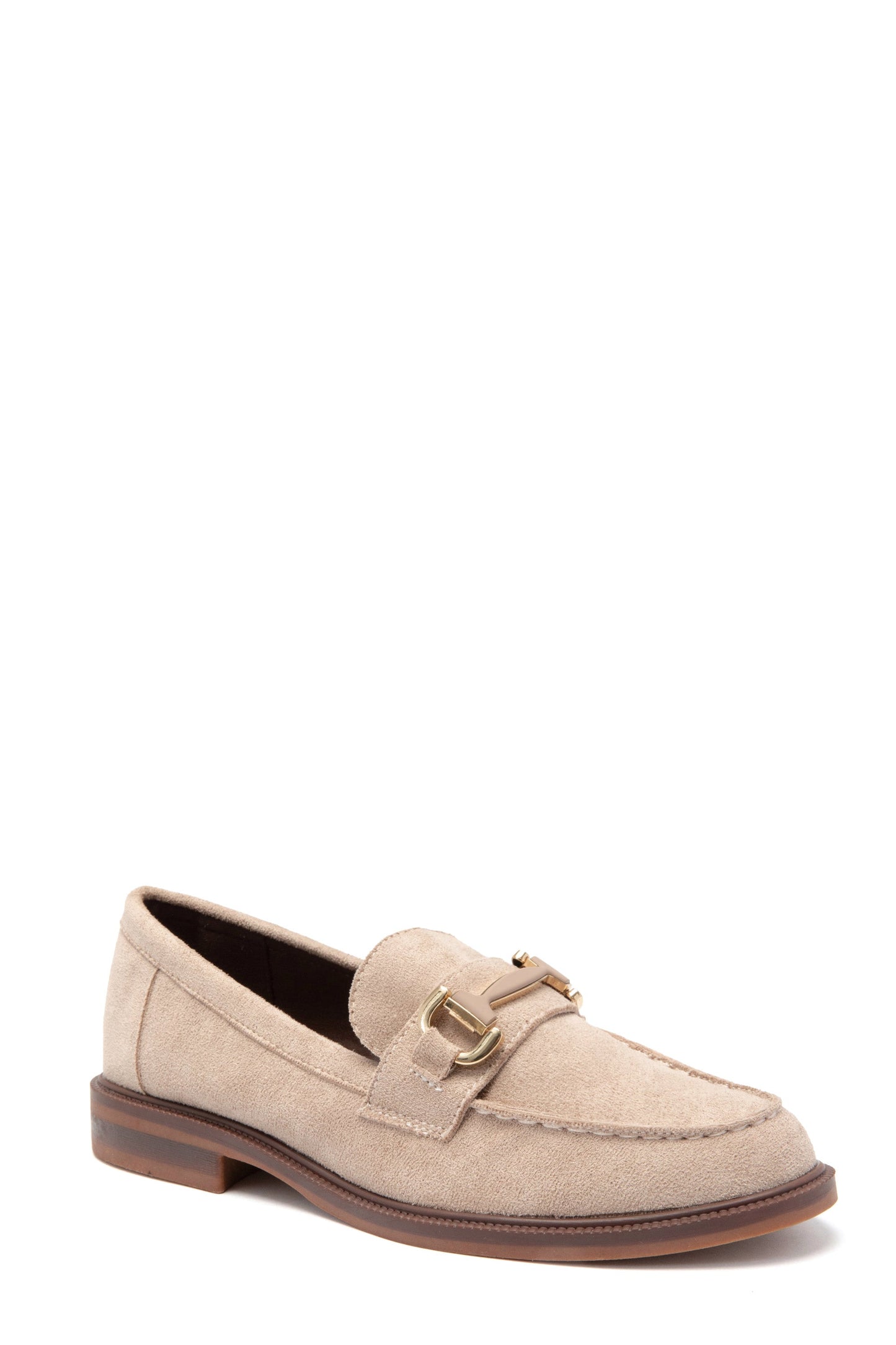 LAURA | MOCASINES MUJER BEIGE DETALLE DORADO SUELA PLANA
