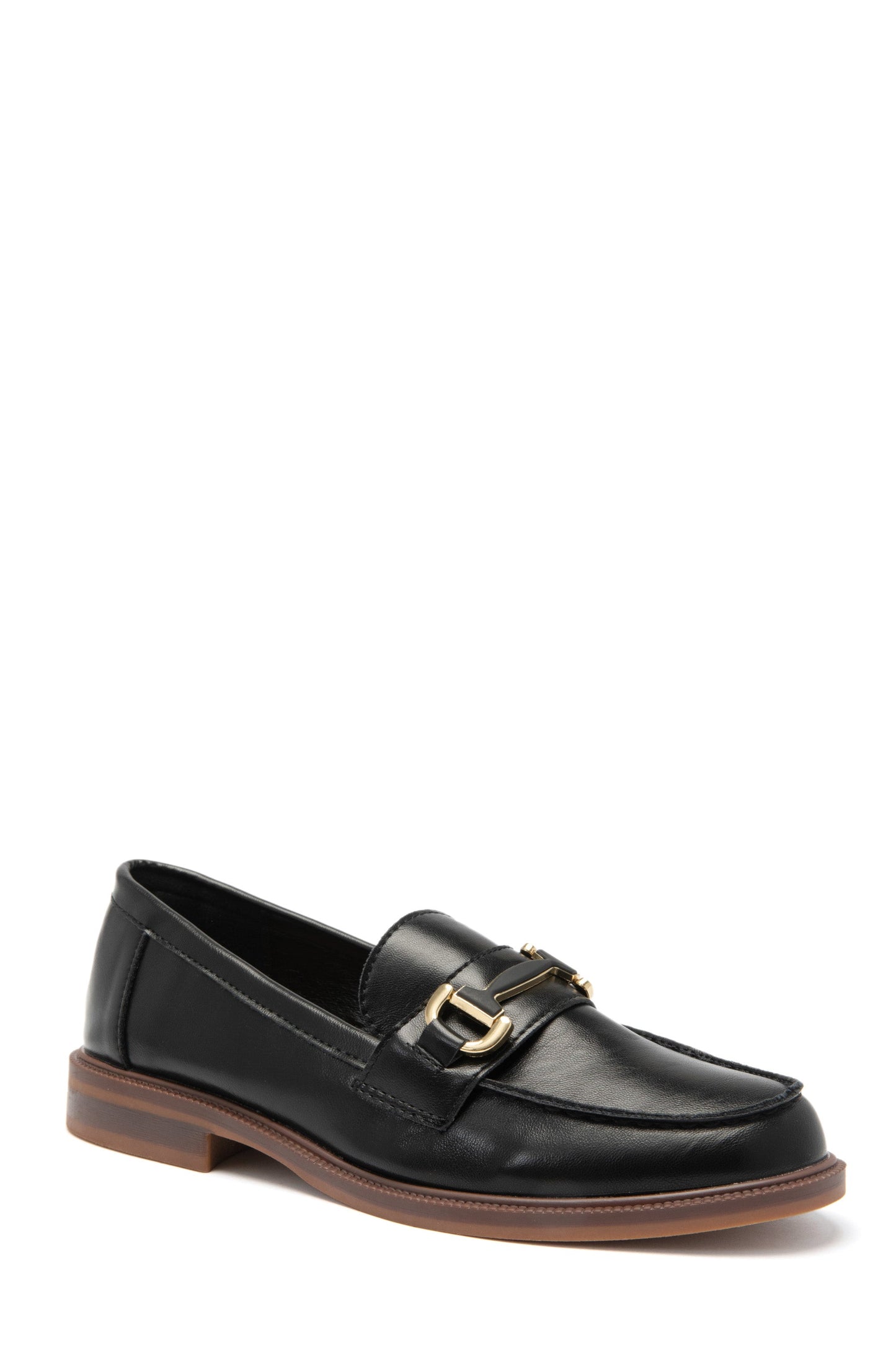 LAURA | MOCASINES MUJER NEGROS DETALLE DORADO SUELA PLANA