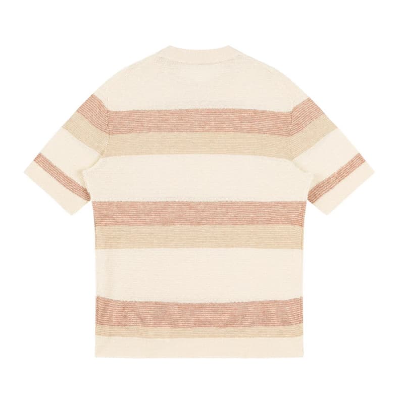 MARATEA | CAMISETA HOMBRE DE LINO RAYAS ANCHAS CUELLO REDONDO