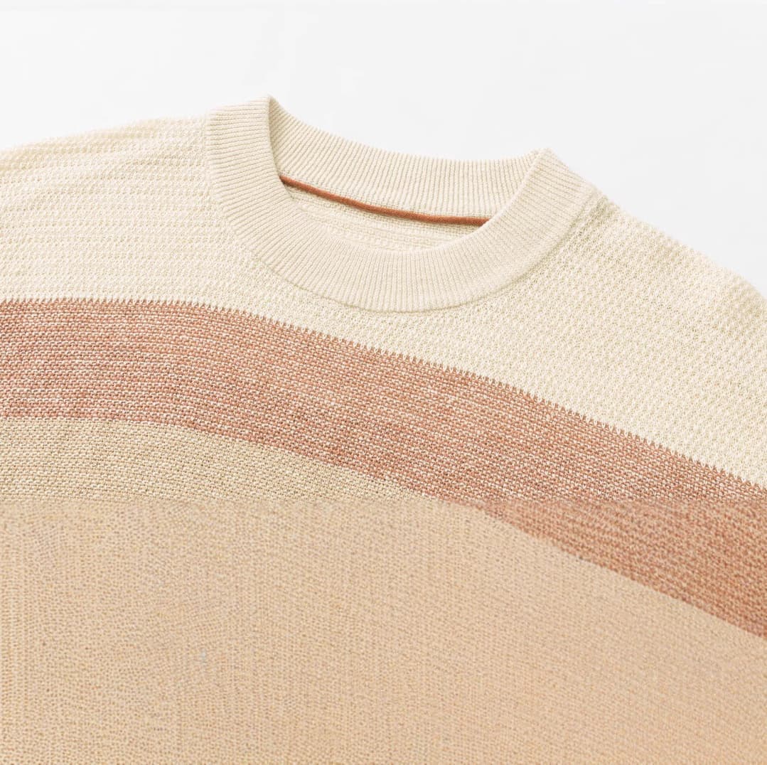 MARATEA | CAMISETA HOMBRE DE LINO RAYAS ANCHAS CUELLO REDONDO