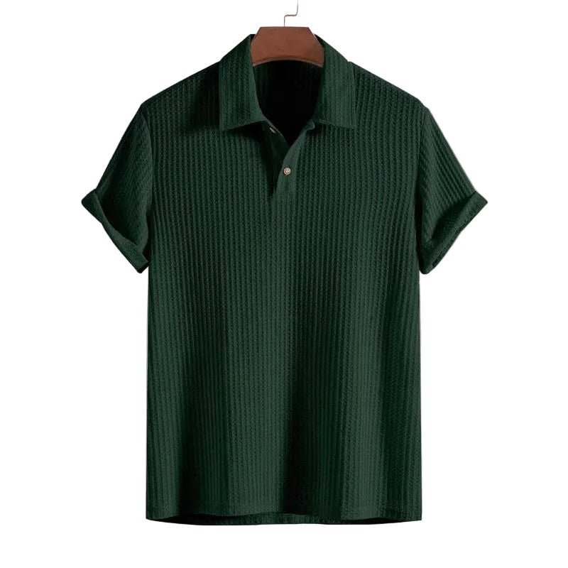LIDO | POLO HOMBRE DE PUNTO GOFRE CUELLO ABIERTO MANGA CORTA