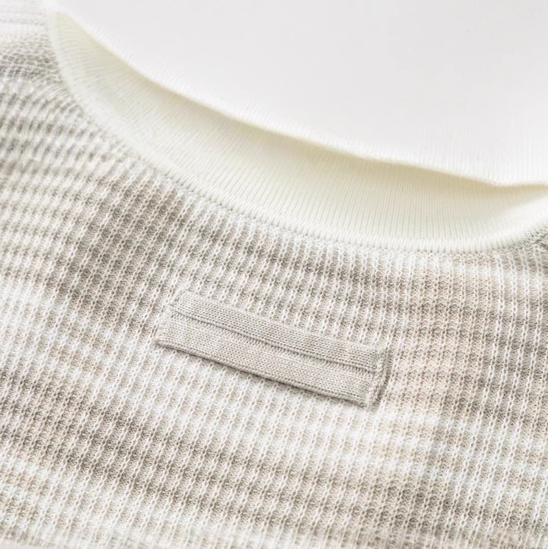 PRAIANO | POLO HOMBRE DE ALGODÓN RAYAS CUELLO ABIERTO