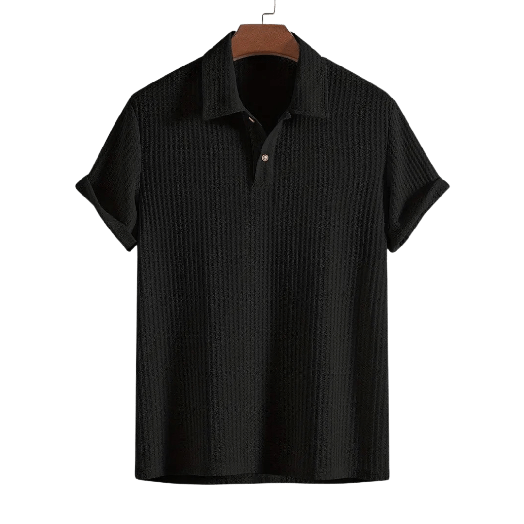 LIDO | POLO HOMBRE DE PUNTO GOFRE CUELLO ABIERTO MANGA CORTA
