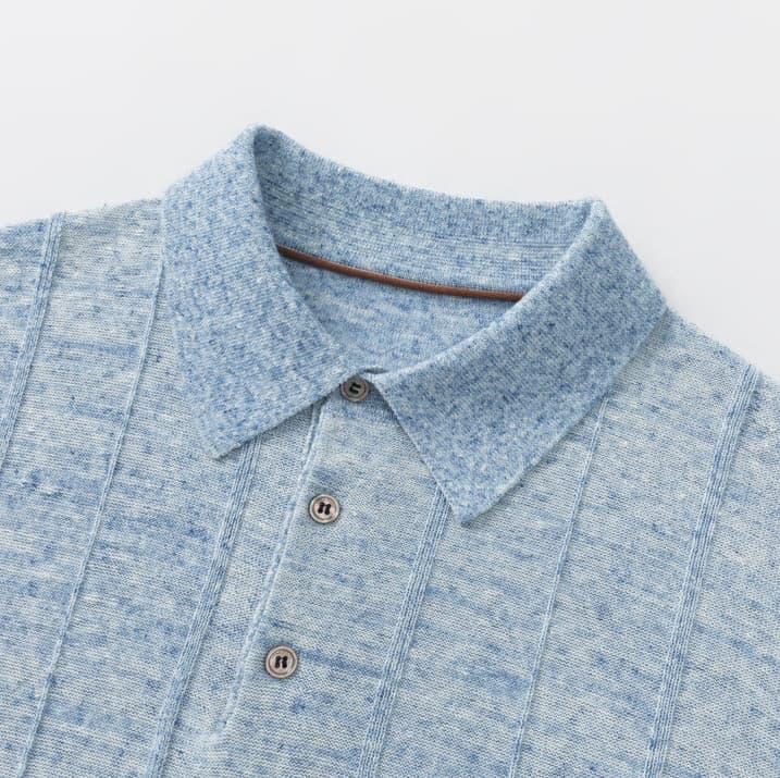 PARAGGI | POLO HOMBRE DE LINO Y CÁÑAMO CANALÉ VERTICAL