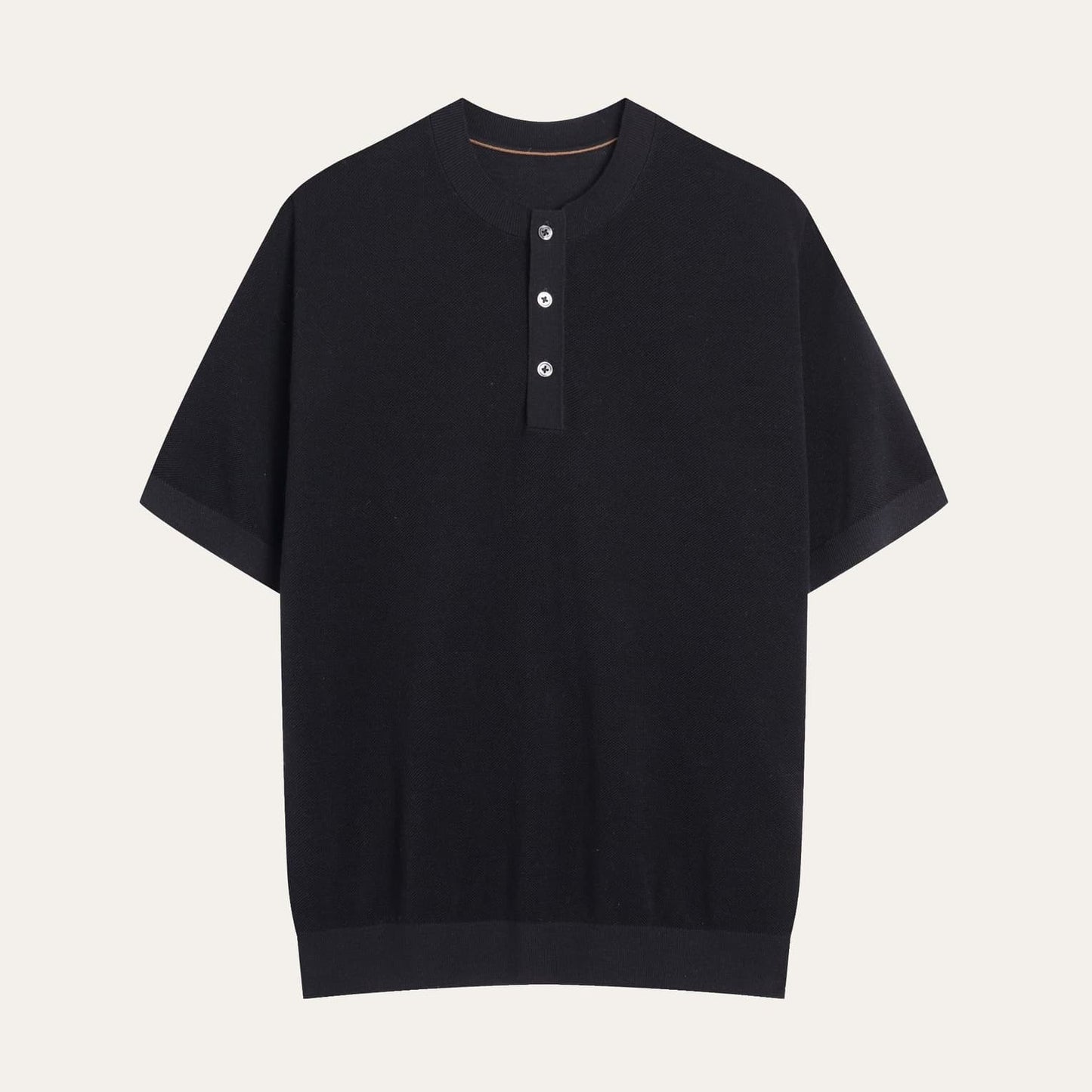 CERVO | CAMISETA HOMBRE CUELLO HENLEY PUNTO PIQUÉ TRES BOTONES