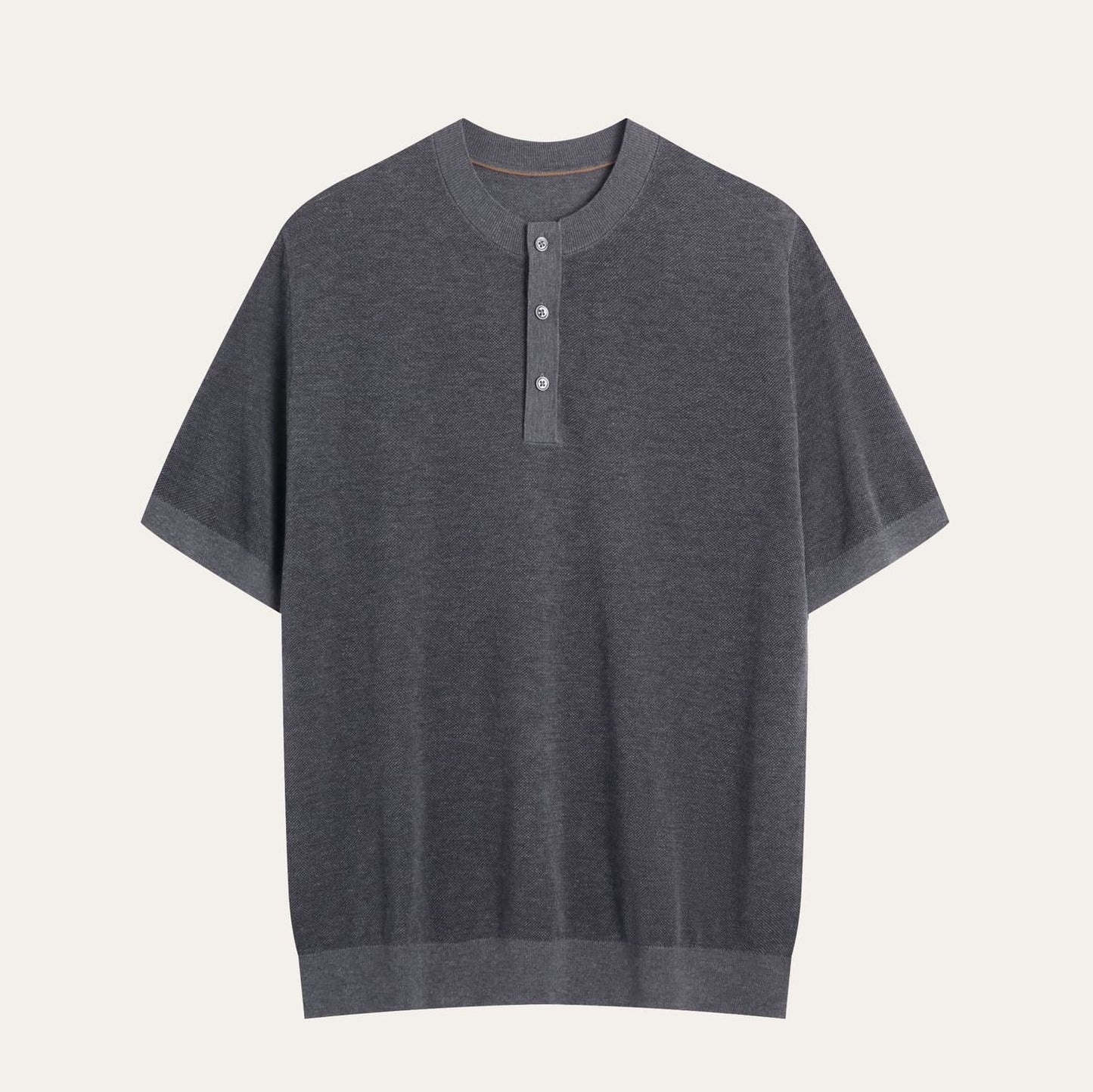 CERVO | CAMISETA HOMBRE CUELLO HENLEY PUNTO PIQUÉ TRES BOTONES